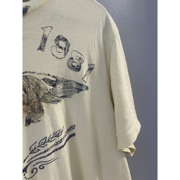 Guess Y2k Yellow Logo Felt Graphic T-shirt L - Picture 6 of 7